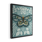 Folk Art Moth - Blue Gray Framed Canvas Print Gallery Image 2