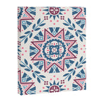 Folk Art Shapes Block Print - Blue and Burgundy Canvas Print Gallery Image 8
