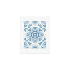 Folk Art Shapes Block Print - Blue Art Print Gallery Image 1