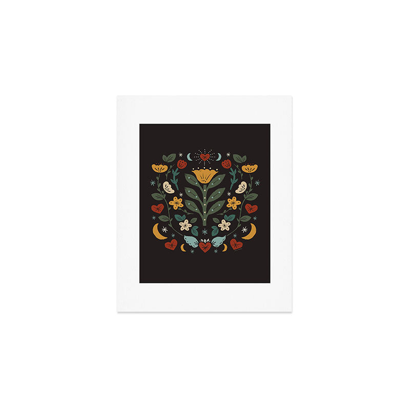 Folk Floral | Fall Colors Art Print Gallery Image 1