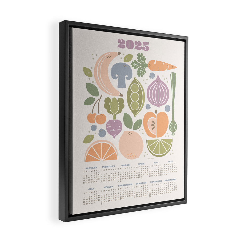 Fruits and Veggies 2025 Calendar Pastel Framed Canvas Print Gallery Image 2