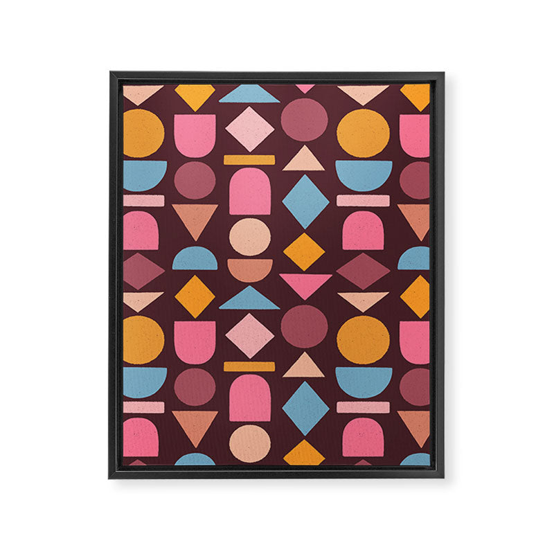 Geo Mod Shapes - Dark Framed Canvas Print Gallery Image 8