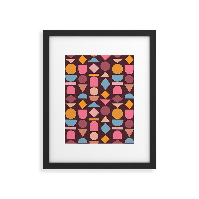 Geo Mod Shapes - Dark Framed Art Print Gallery Image 6