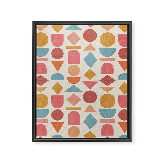 Geo Mod Shapes - Light Framed Canvas Print Gallery Image 1