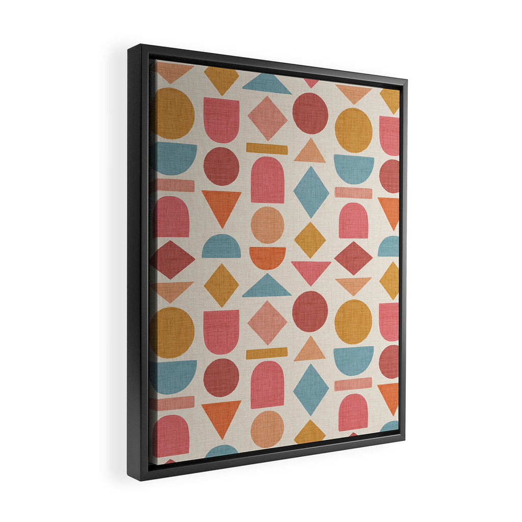 Geo Mod Shapes - Light Framed Canvas Print Gallery Image 2