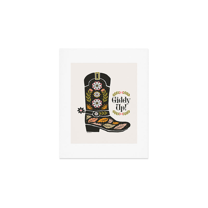 Giddy Up - Cowgirl Boot Art Print Gallery Image 1