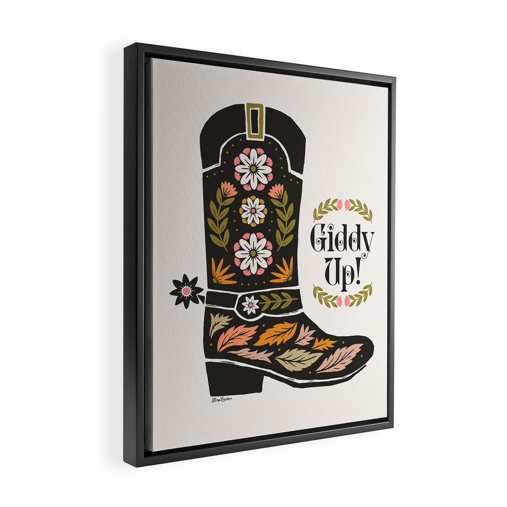 Giddy Up - Cowgirl Boot Framed Canvas Print Gallery Image 2