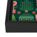 Gifts of Christmas Pattern - Green & Pink Framed Canvas Print Gallery Image 3