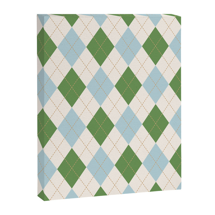 Green and Blue Argyle Plaid Canvas Print Gallery Image 1