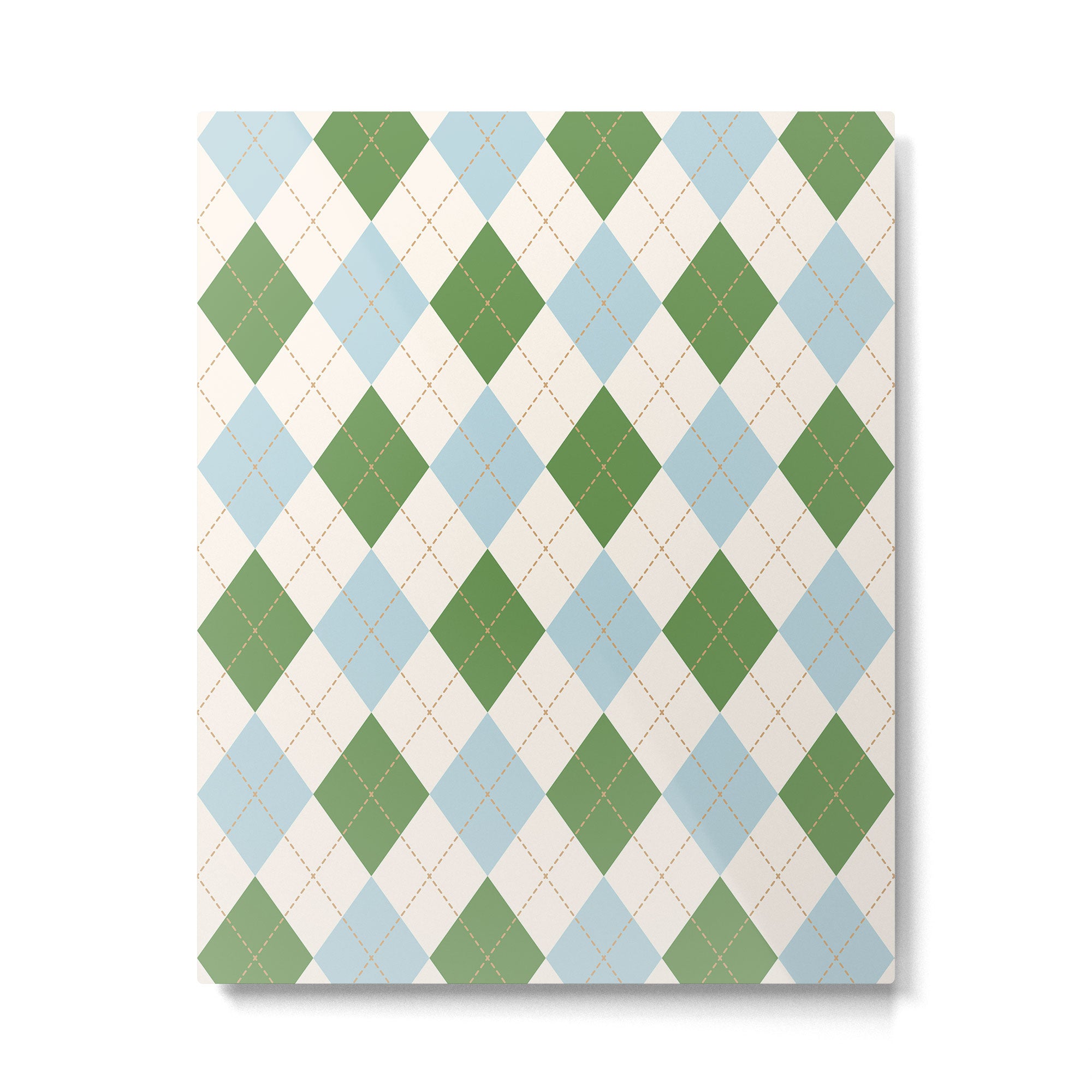 Green and Blue Argyle Plaid Metal Print Gallery Image 6