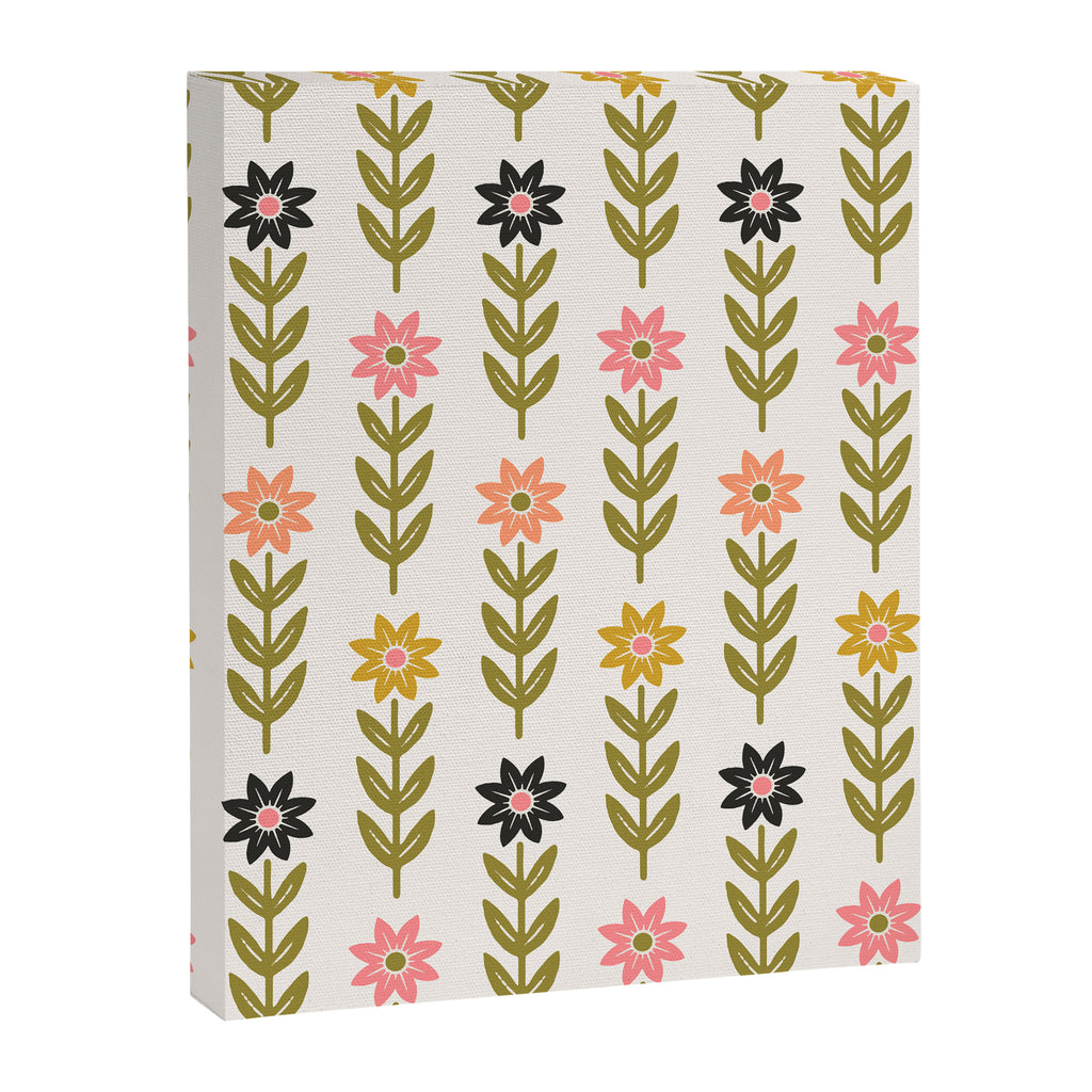 Hand-drawn Wildflowers -  Pink & Gold Canvas Print Gallery Image 8