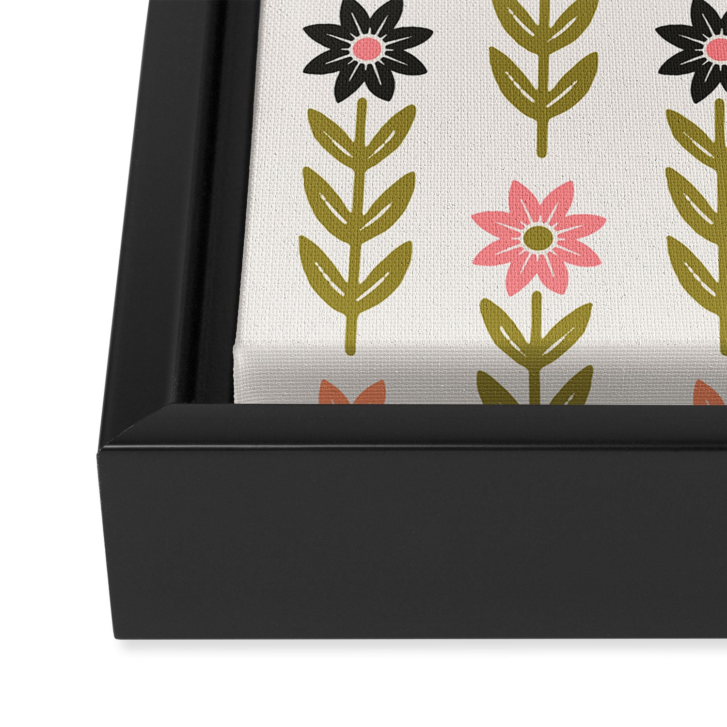 Hand-drawn Wildflowers -  Pink & Gold Framed Canvas Print Gallery Image 3