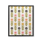 Hand-drawn Wildflowers -  Pink & Gold Framed Canvas Print Gallery Image 8