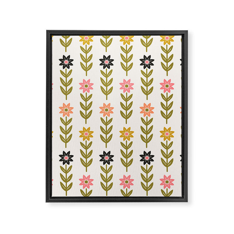Hand-drawn Wildflowers -  Pink & Gold Framed Canvas Print Gallery Image 8