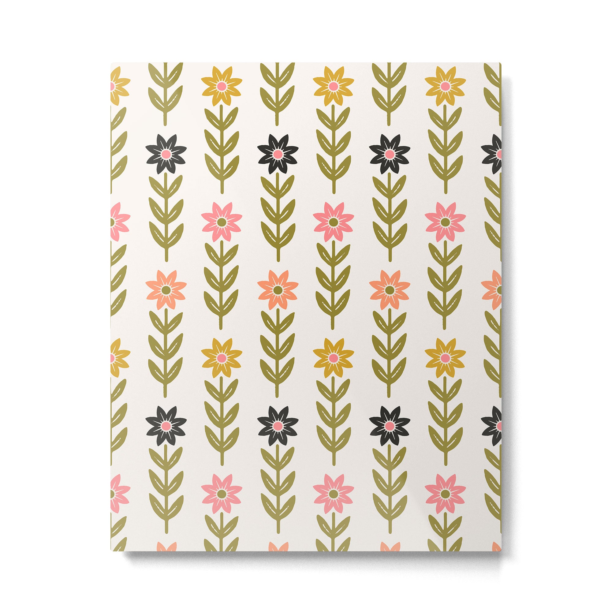 Hand-drawn Wildflowers -  Pink & Gold Metal Print Gallery Image 6
