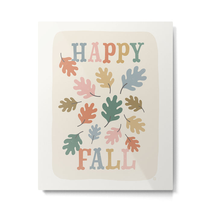 Happy Fall Leaves Metal Print Gallery Image 1