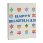 Happy Hanukkah | Dreidels & Star Pattern Canvas Print Gallery Image 8