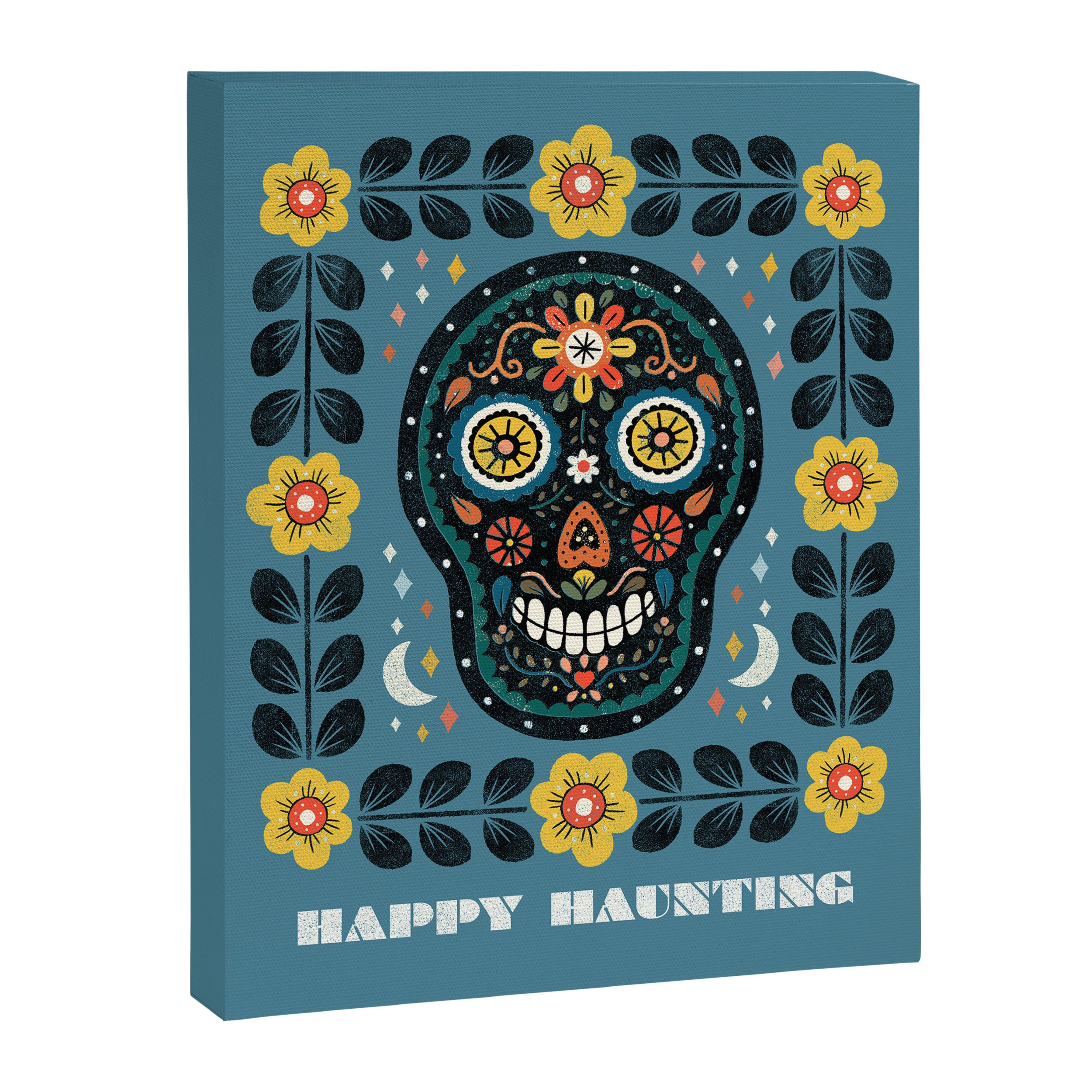 Happy Haunting | Day of Dead Skull Canvas Print Gallery Image 8