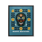 Happy Haunting | Day of Dead Skull Framed Canvas Print Gallery Image 8