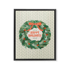 Happy Holidays Christmas Wreath Framed Canvas Print Gallery Image 8