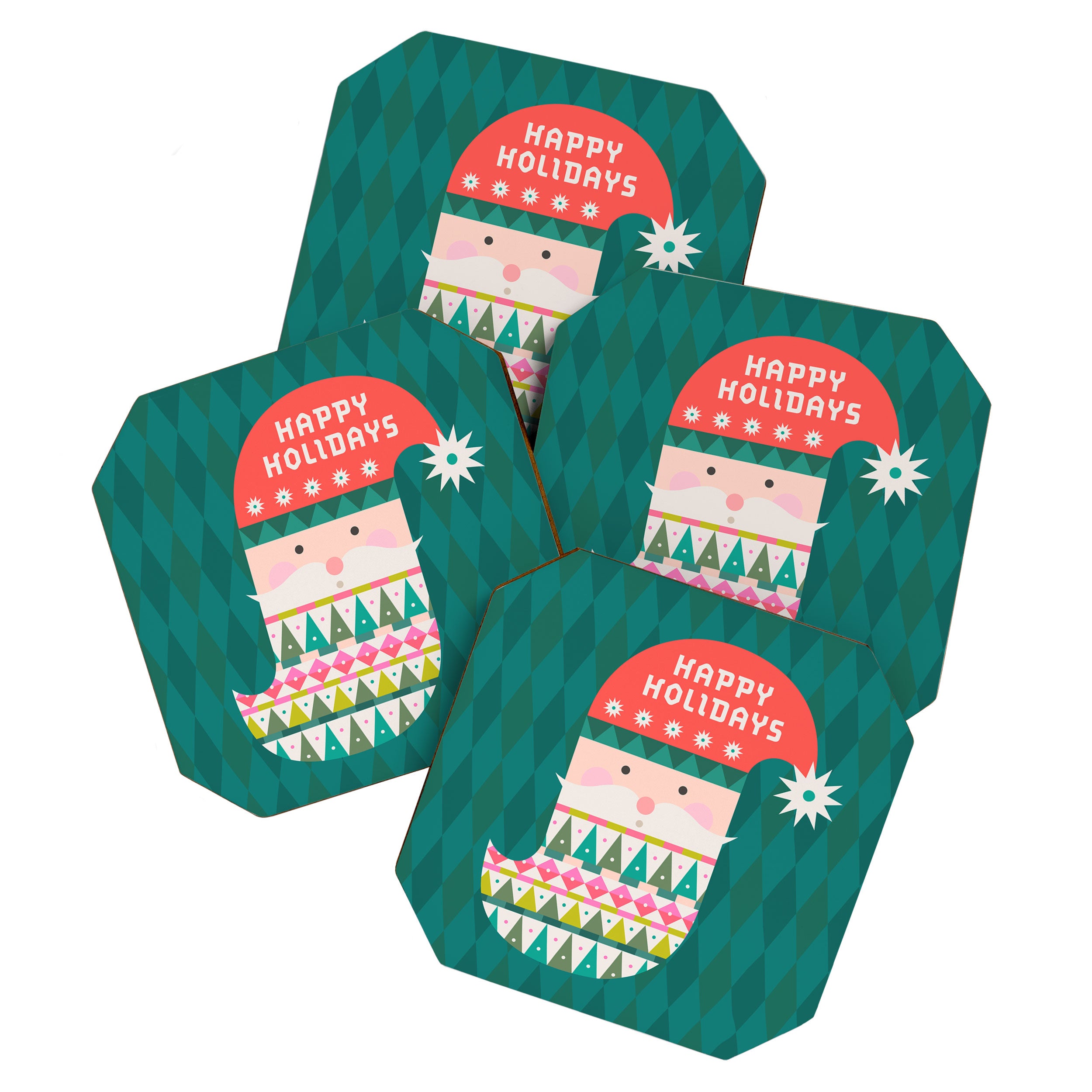 Happy Holidays Santa Claus Coaster Gallery Image 1