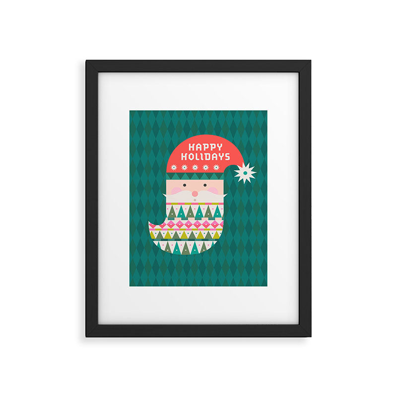 Happy Holidays Santa Claus Framed Art Print Gallery Image 6