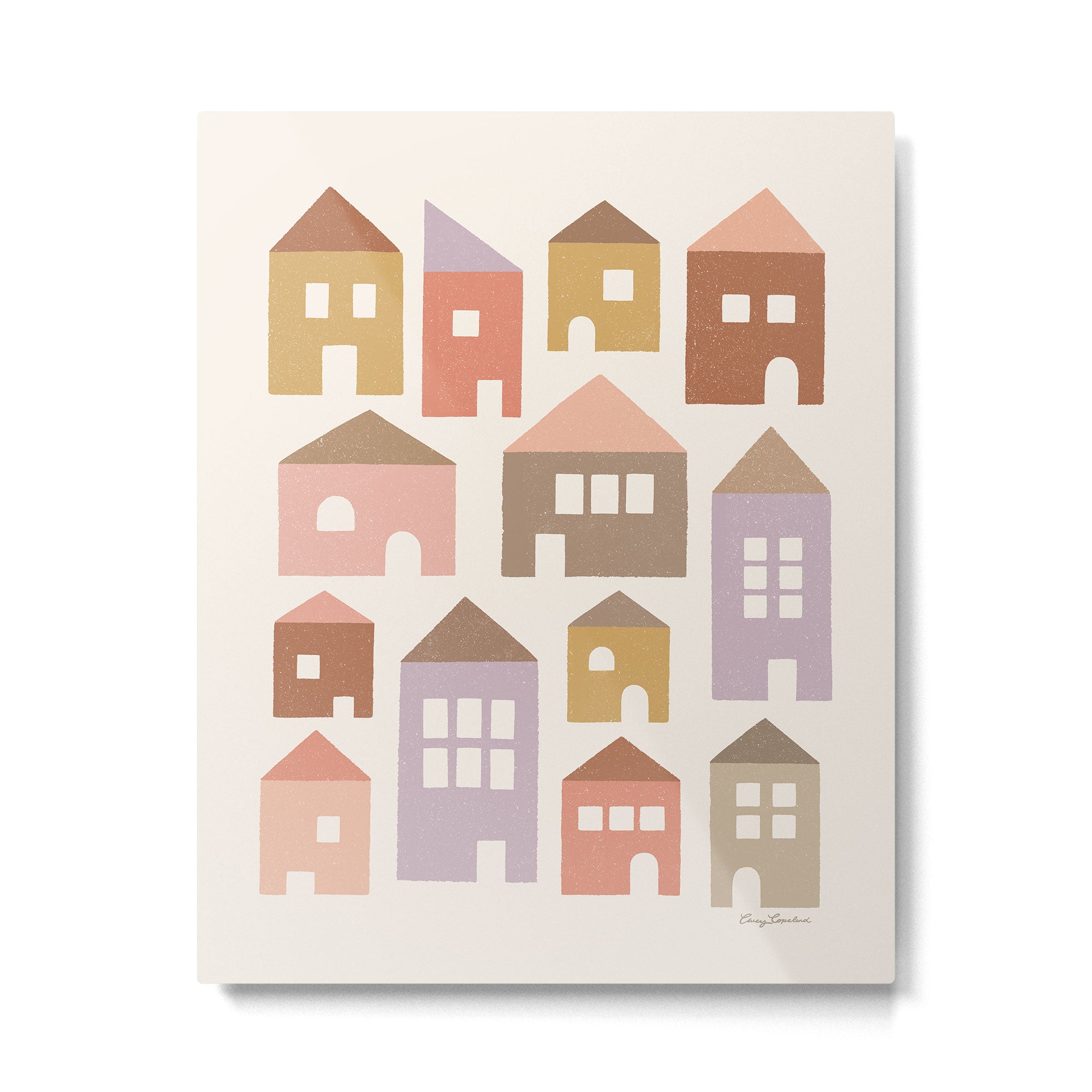 Happy Houses - Earth Tones Metal Print Gallery Image 6