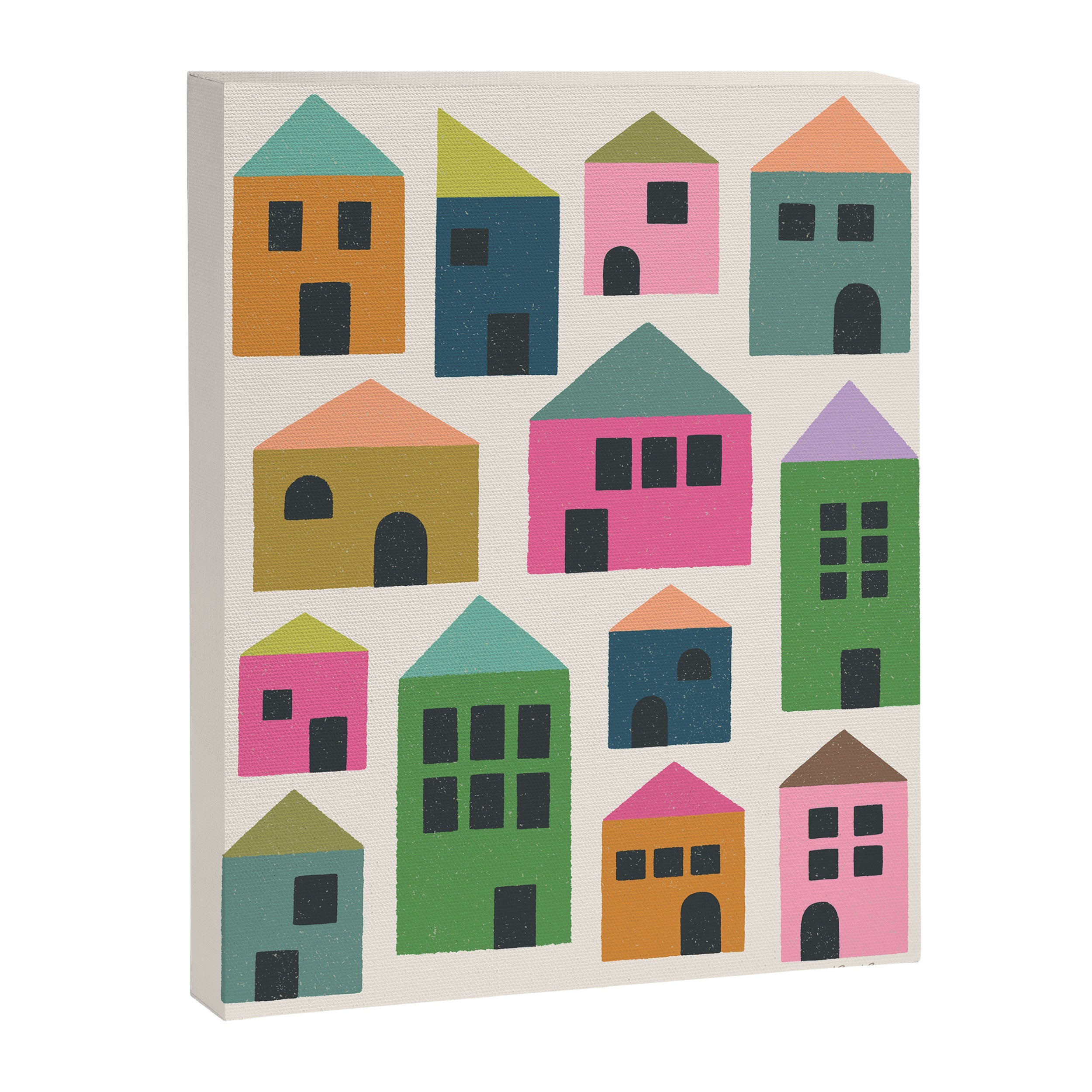 Happy Houses - Multi-colored Canvas Print Gallery Image 8