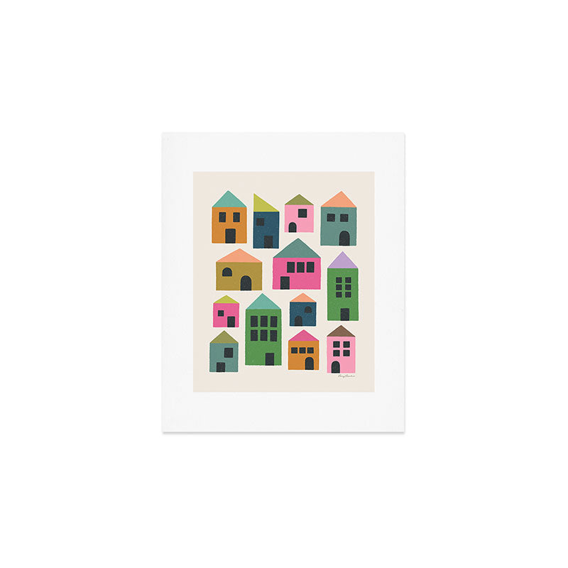 Happy Houses - Multi-colored Art Print Gallery Image 1