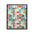 Happy Town Checks Framed Canvas Print Gallery Image 8