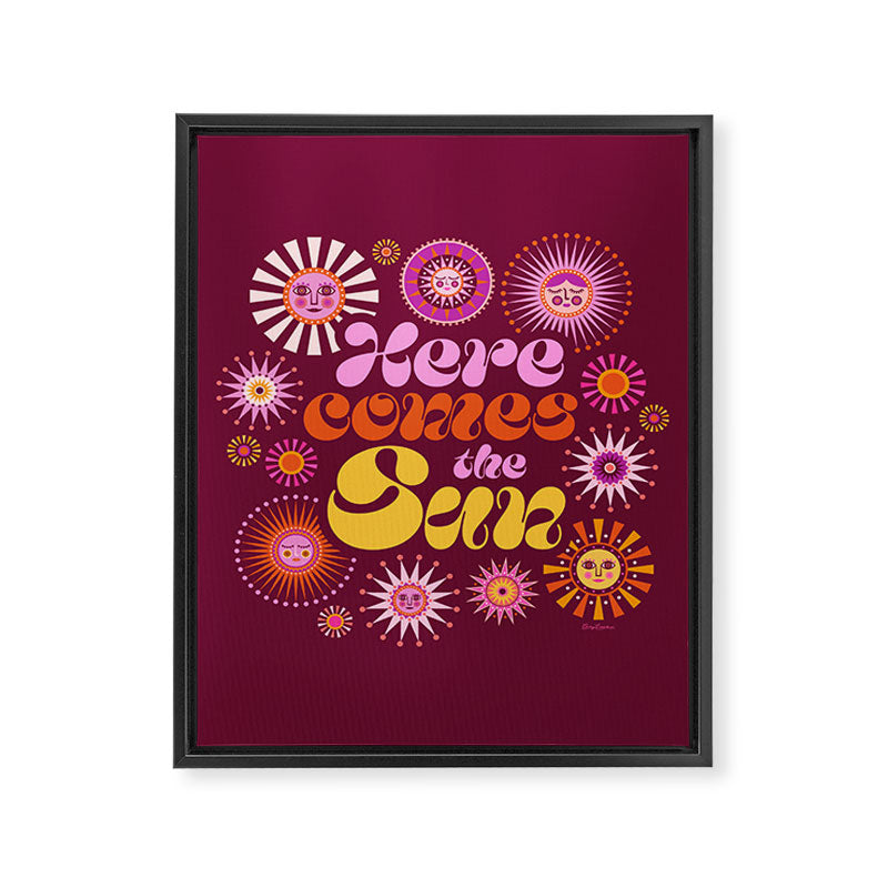 Here Comes the Sun - Pink and Magenta Framed Canvas Print Gallery Image 8