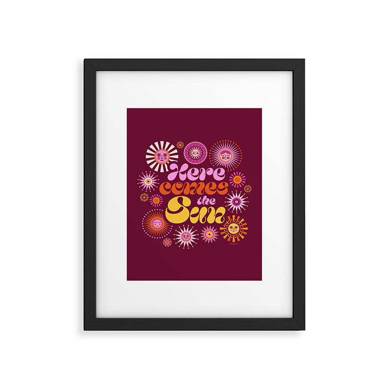 Here Comes the Sun - Pink and Magenta Framed Art Print Gallery Image 6