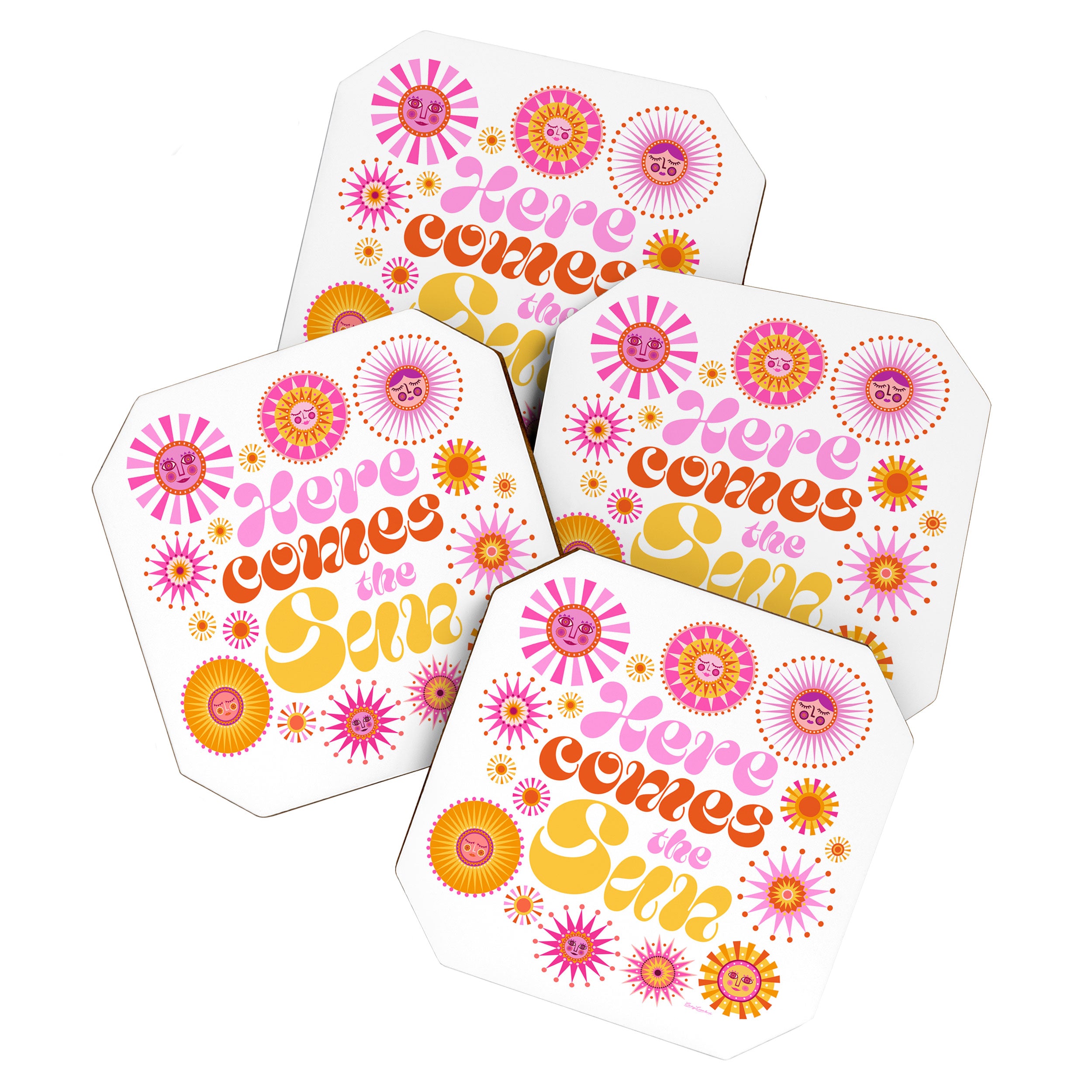 Here Comes the Sun - Pink and Yellow Coaster Gallery Image 1