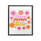 Here Comes the Sun - Pink and Yellow Framed Canvas Print Gallery Image 8