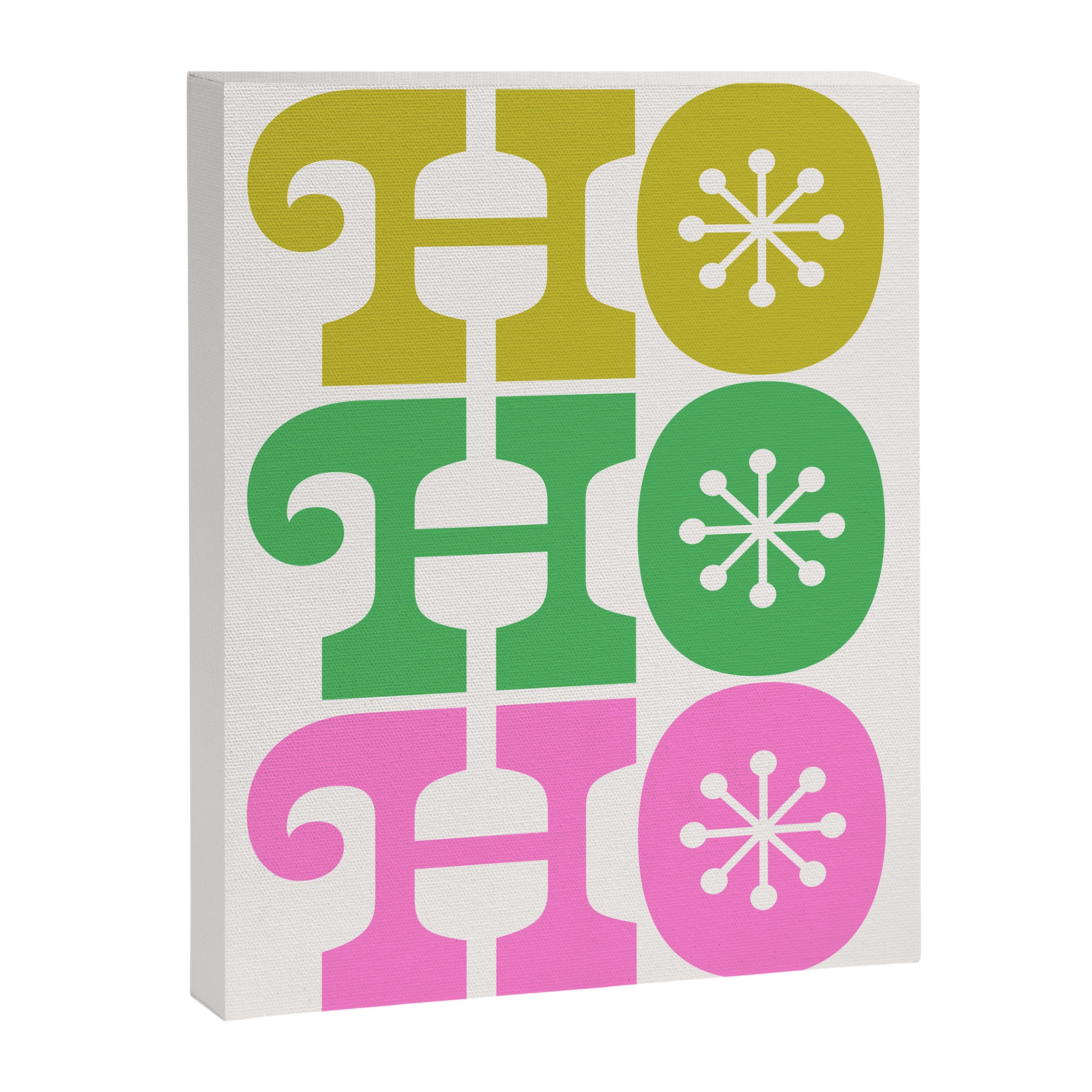 Ho Ho Ho - Pink and Green Canvas Print Gallery Image 6