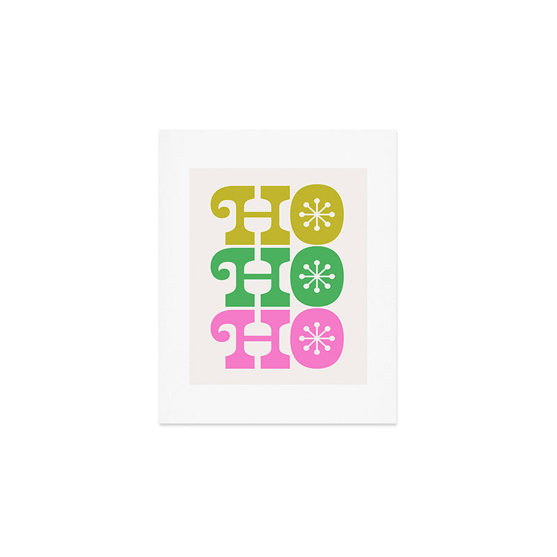Ho Ho Ho - Pink and Green Art Print Gallery Image 1