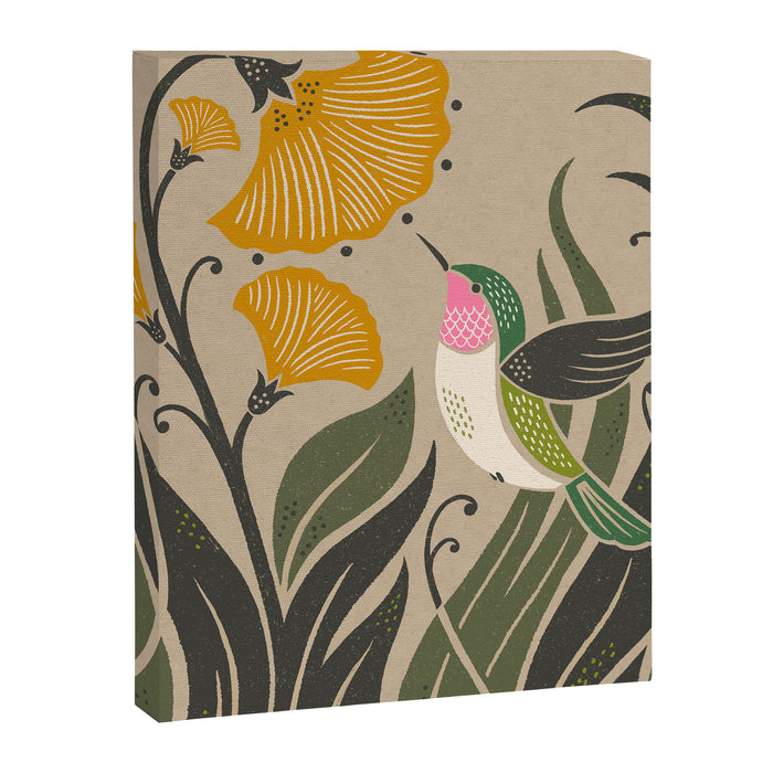 Hummingbird and Flowers Canvas Print Gallery Image 1