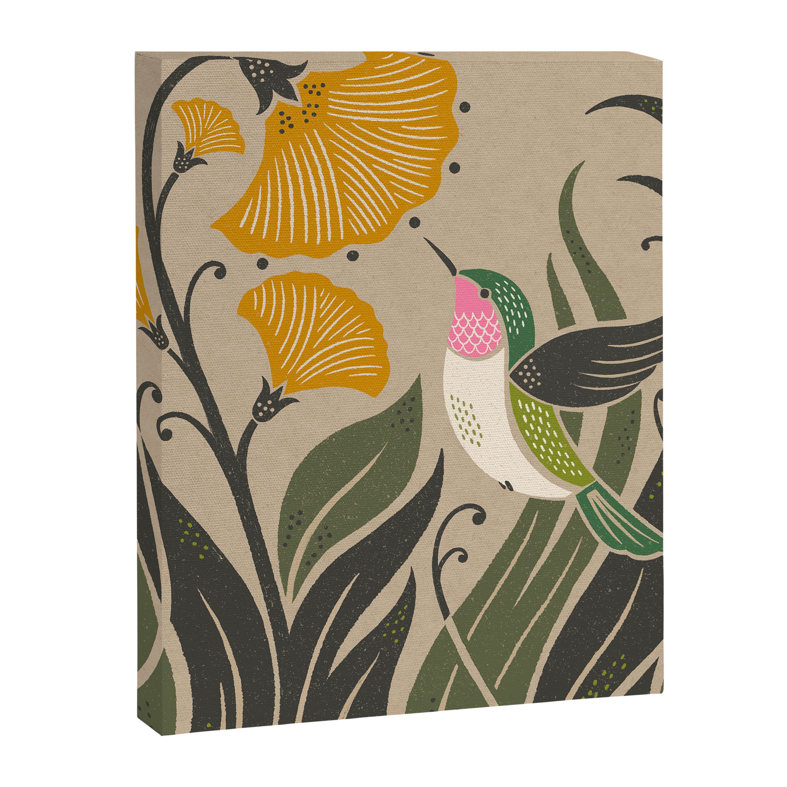 Hummingbird and Flowers Canvas Print Gallery Image 8