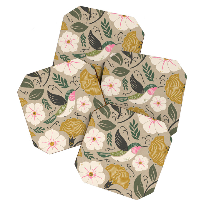 Hummingbird and Flowers Coaster Gallery Image 1