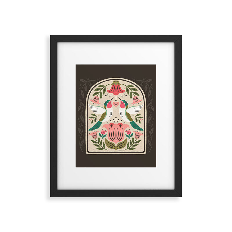 Hummingbirds - Green and Pink Framed Art Print Gallery Image 6