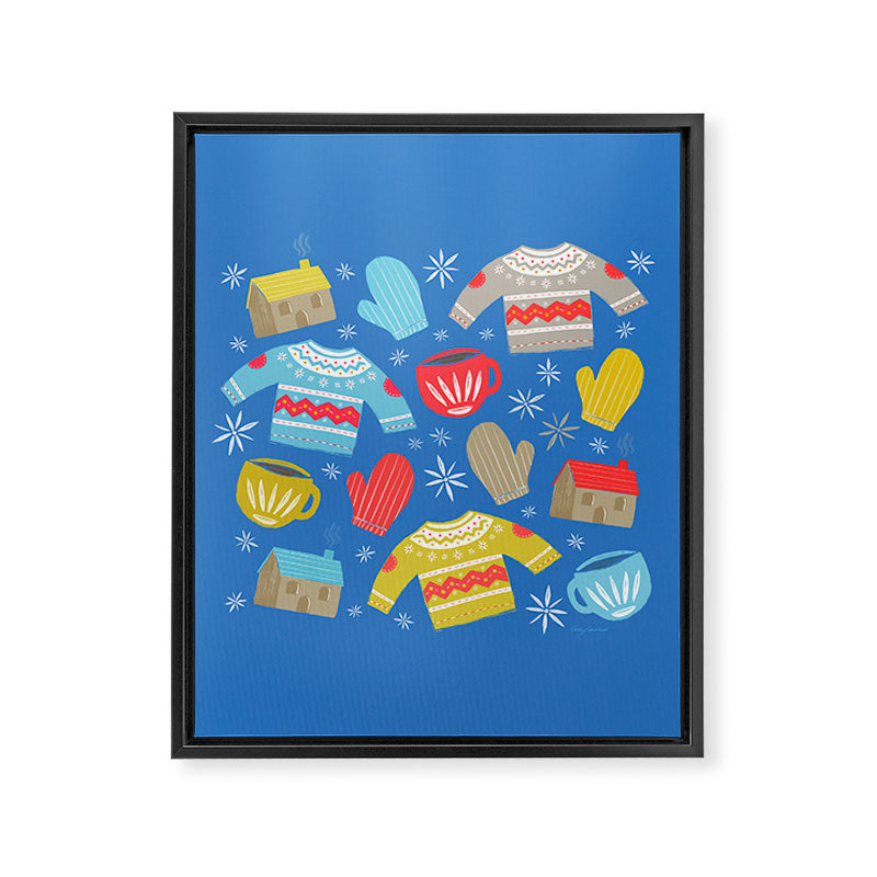 Hygge Home | Blue Framed Canvas Print Gallery Image 8