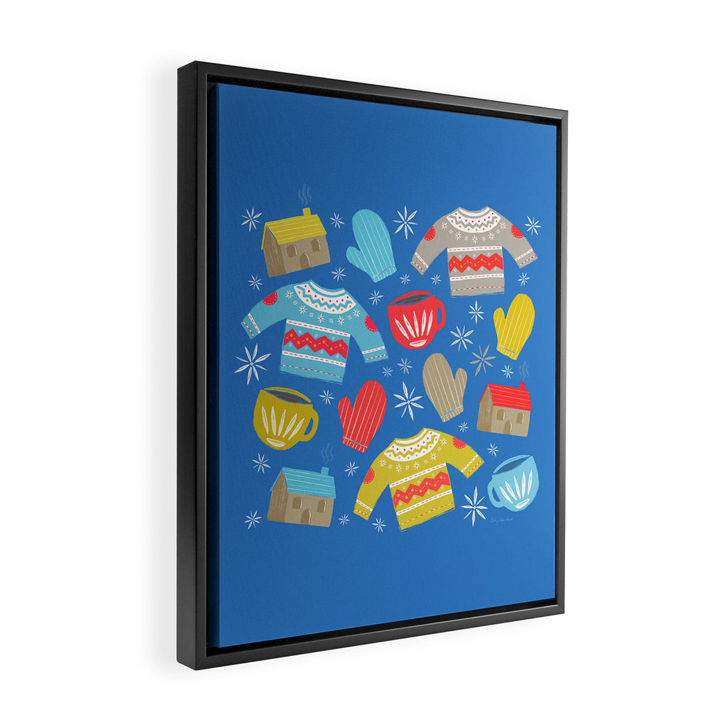Hygge Home | Blue Framed Canvas Print Gallery Image 2