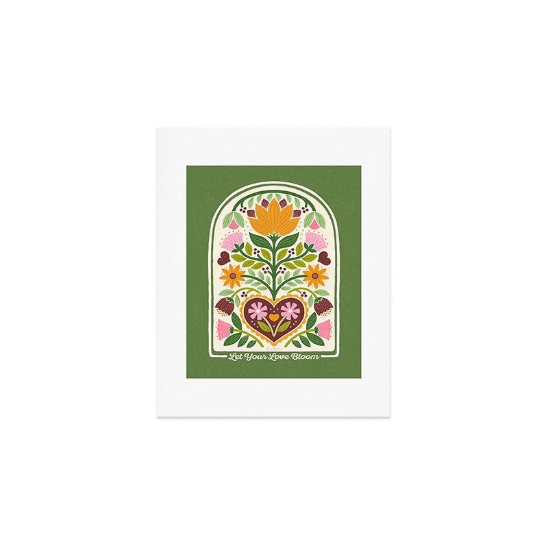 Let your Love Bloom Floral Folk Art Art Print Gallery Image 1