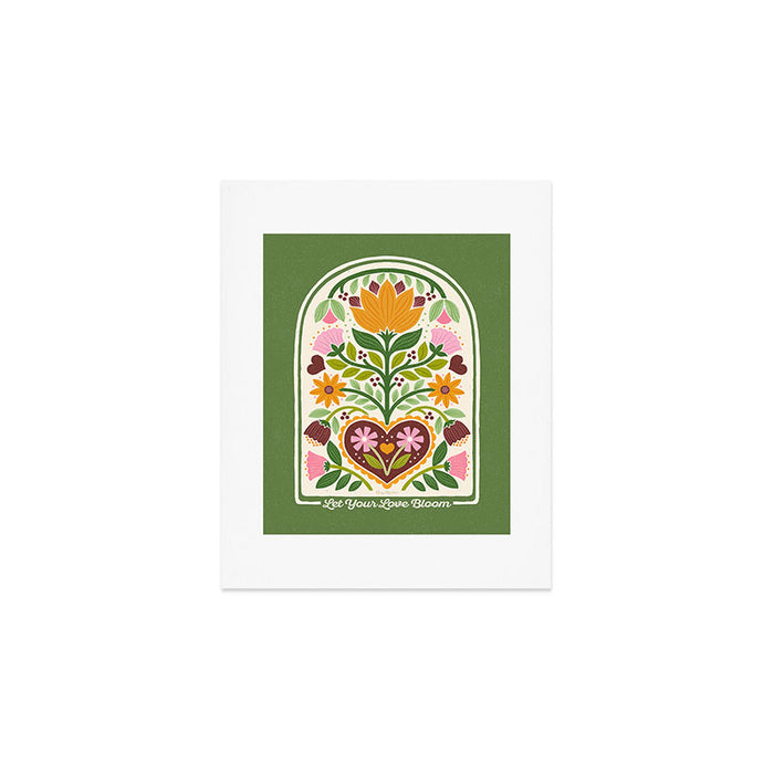 Let your Love Bloom Floral Folk Art Art Print Gallery Image 1