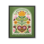 Let your Love Bloom Floral Folk Art Framed Canvas Print Gallery Image 8