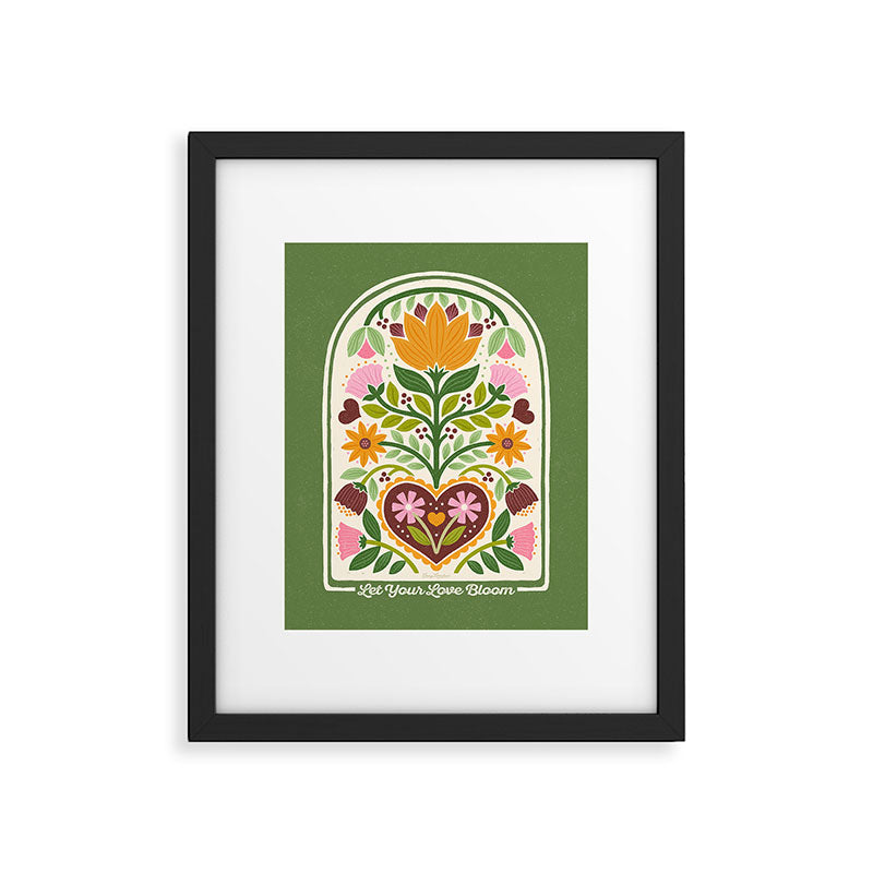 Let your Love Bloom Floral Folk Art Framed Art Print Gallery Image 6
