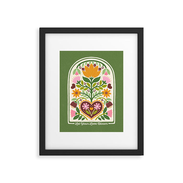 Let your Love Bloom Floral Folk Art Framed Art Print Gallery Image 1