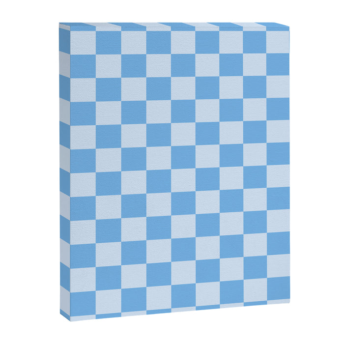 Light Blue Checks Canvas Print Gallery Image 1