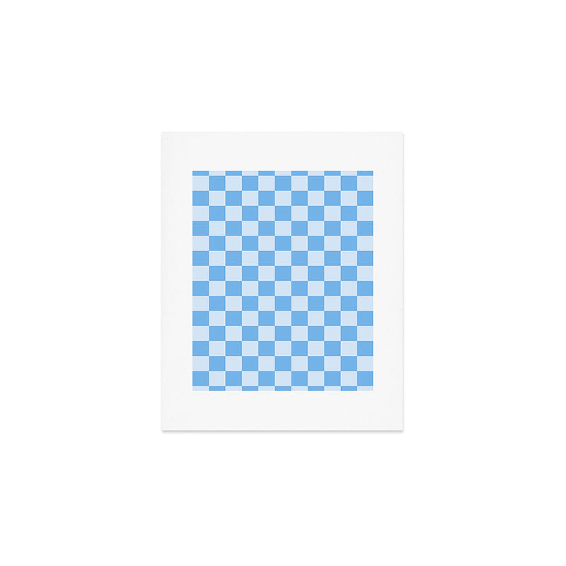 Light Blue Checks Art Print Gallery Image 1