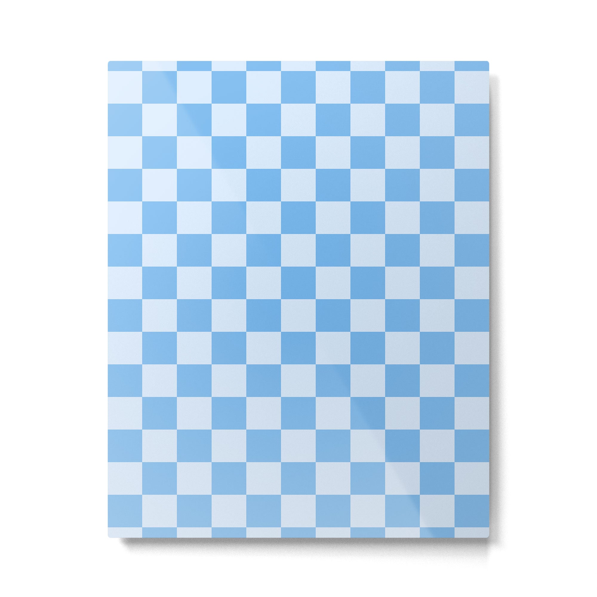 Light Blue Checks Metal Print Gallery Image 6